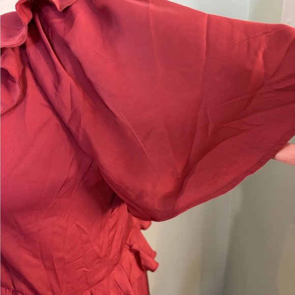 155. Old Navy Ruffled burnt orange dress - Picture 4 of 7